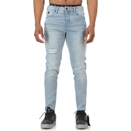 Typhoon Jeans - Bleach showcasing a fitted design with heavy bleach wash and tactical detailing for a stylish street look.