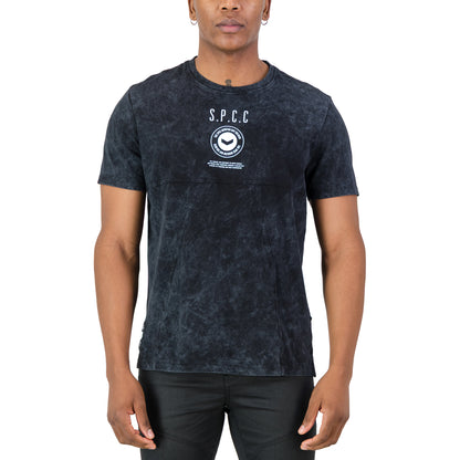 Rodgers Tee - Black showcasing utility-inspired design with bold panel lines and a statement print.