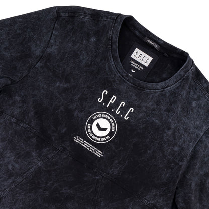 Rodgers Tee - Black featuring SPCC woven badge and bold panel line details on soft jersey fabric.