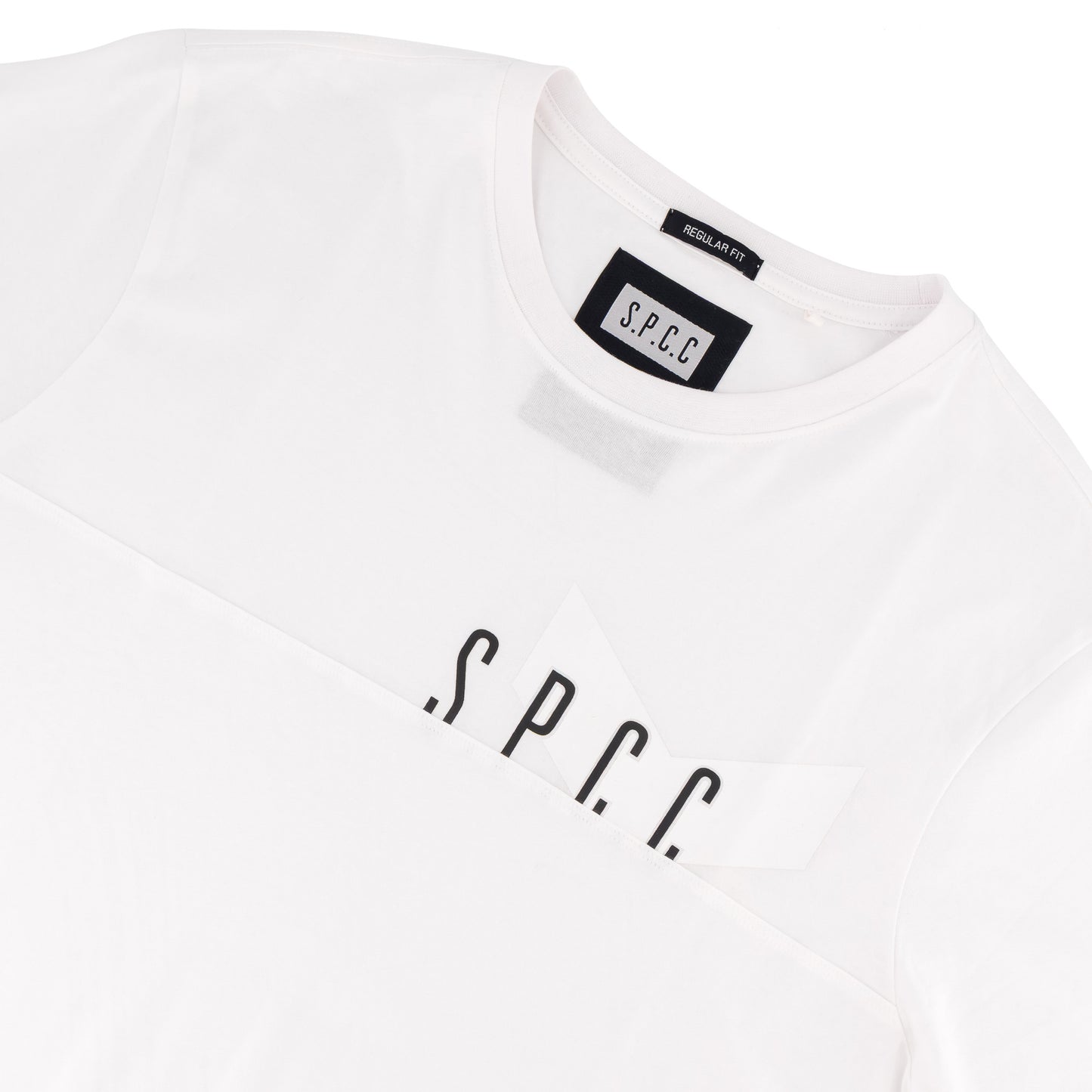 Surge Atlas Tee  - White featuring SPCC print and logo, crafted for comfort and style in refined streetwear.