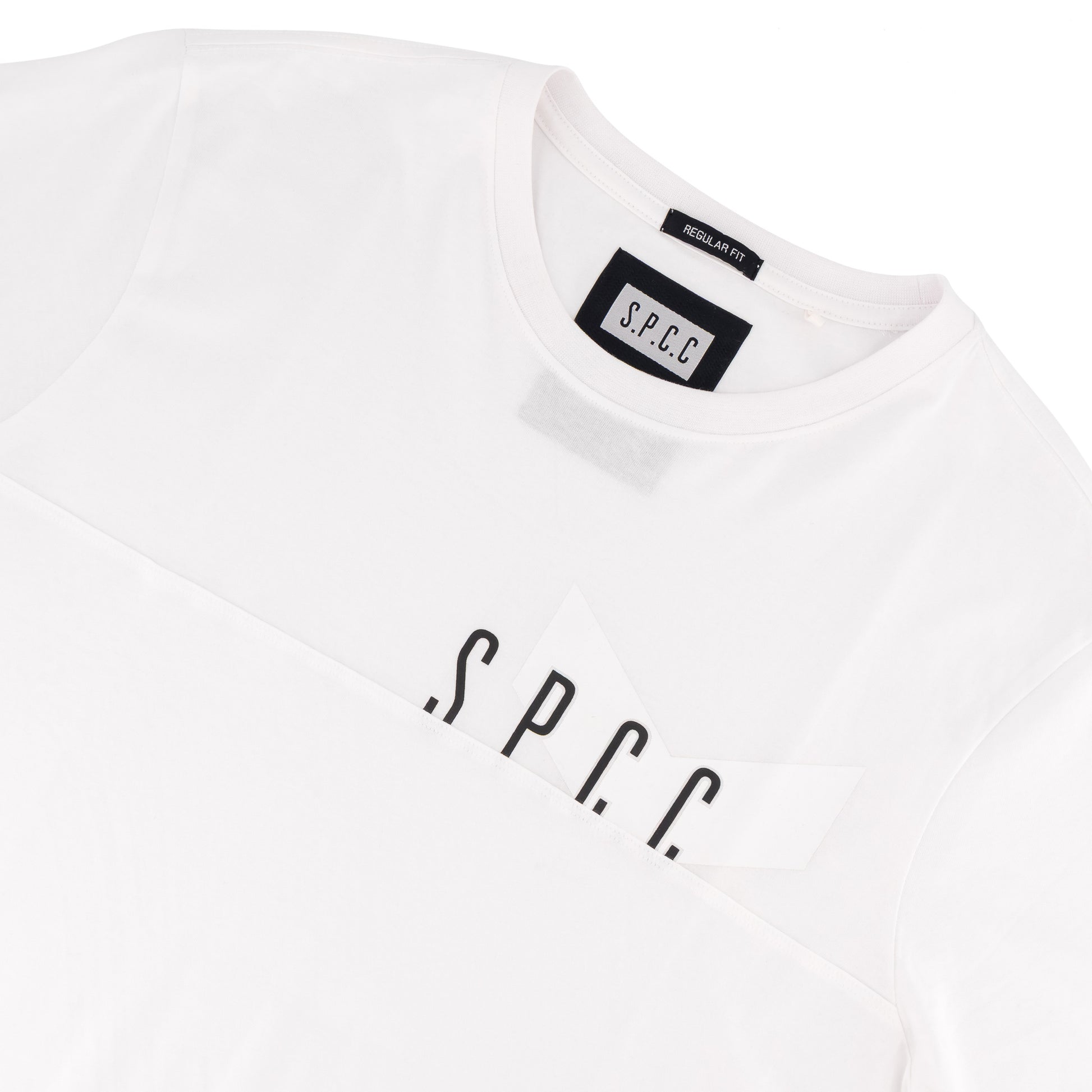 Surge Atlas Tee  - White featuring SPCC print and logo, crafted for comfort and style in refined streetwear.