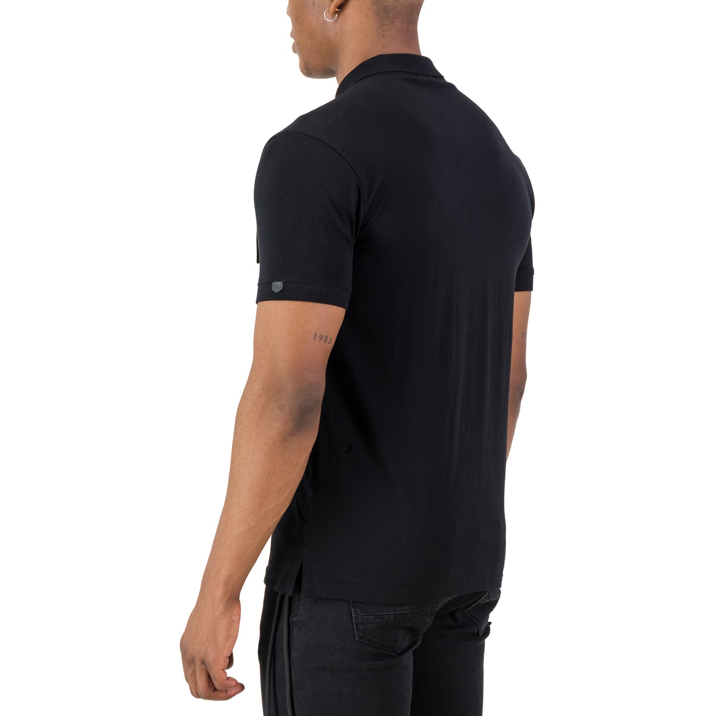 Recon Escalade Golfer - Black back view showcasing a regular fit and knitted collar design.