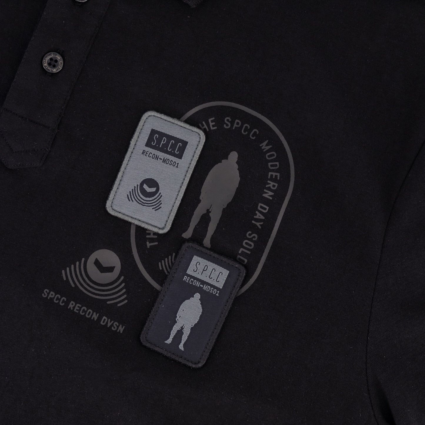 Recon Escalade Golfer - Black with SPCC badges and modern graphic detailing on a black background.