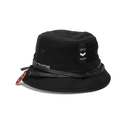 Surge Atlas Bucket Hat - Black with SPCC badge and twill tape detailing for urban style.