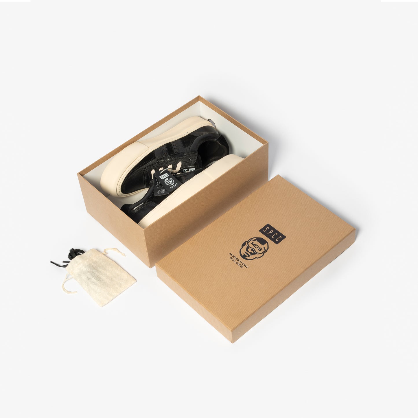 MDS Aviator Lo Leather Sneakers  - Black