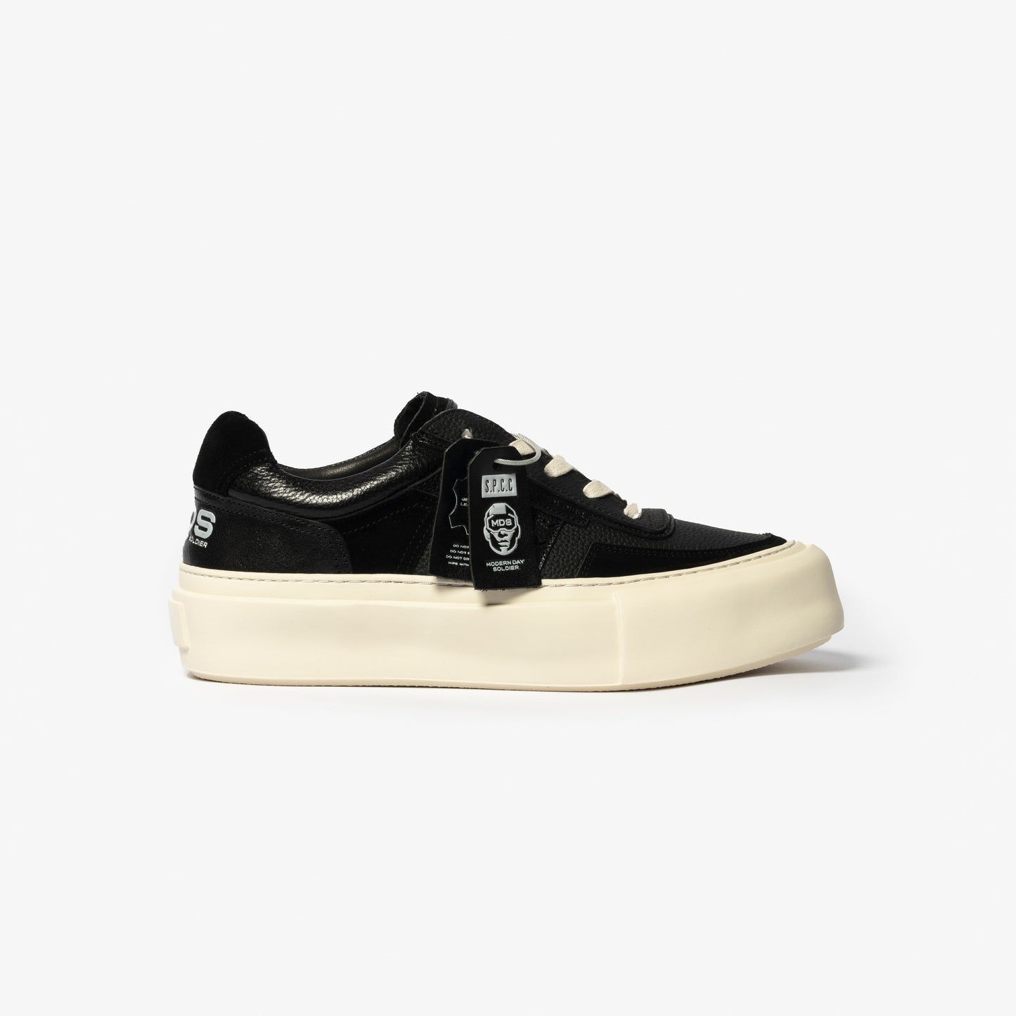 MDS Aviator Lo Leather Sneakers  - Black