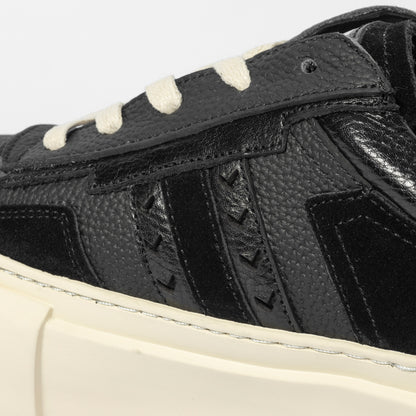 MDS Aviator Lo Leather Sneakers  - Black