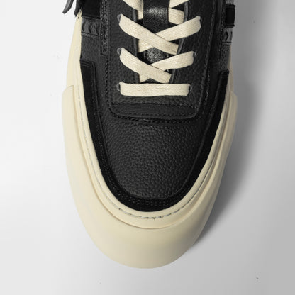 MDS Aviator Lo Leather Sneakers  - Black