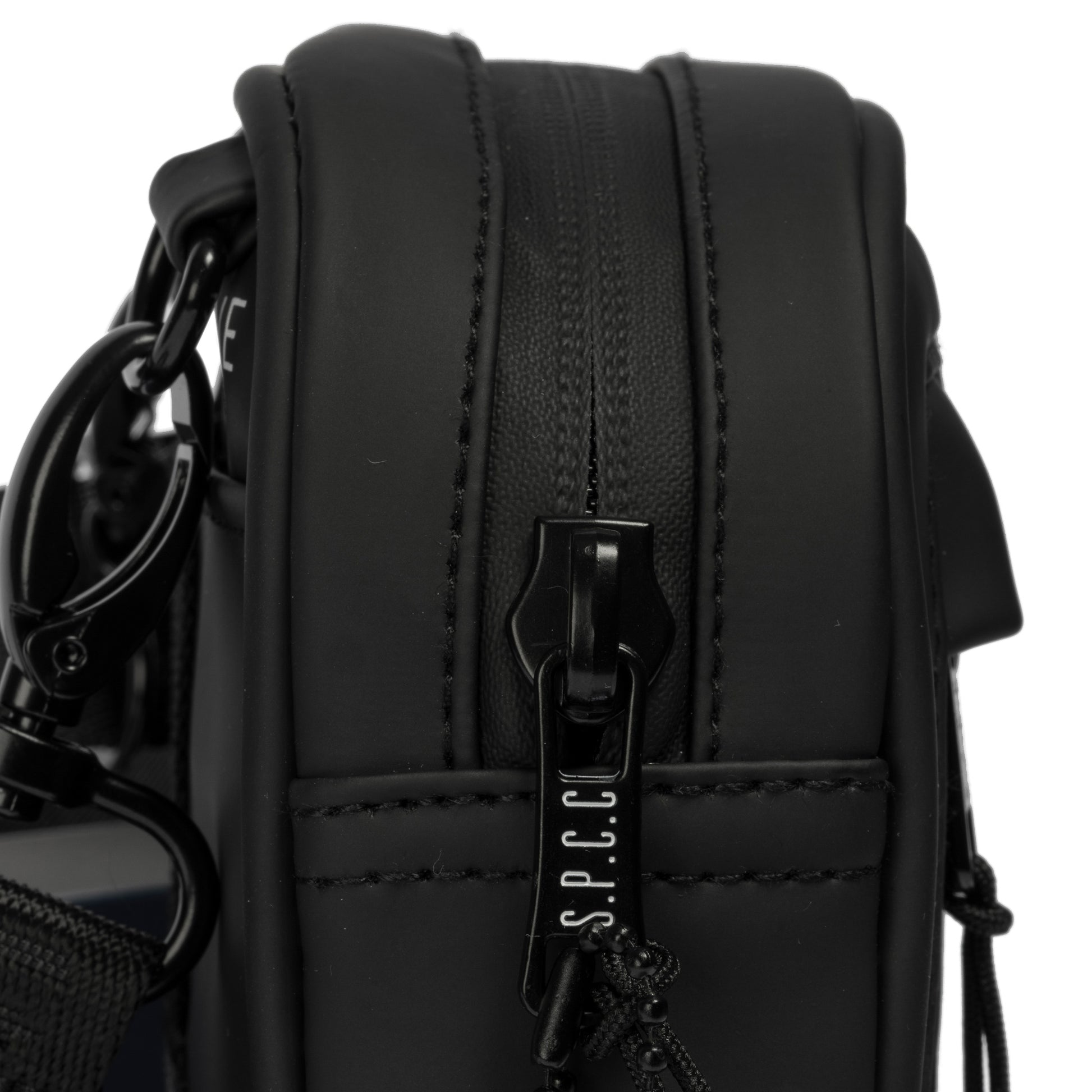 Surge Atlas Hip Bag - Black showcasing the top zip closure and durable black hardware.