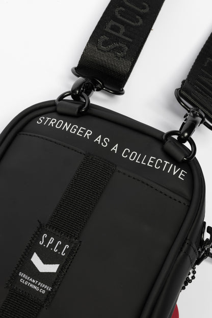 Surge Atlas Hip Bag - Black with adjustable strap and bold SPCC branding.