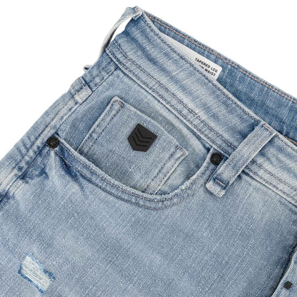 Typhoon Jeans - Bleach showcasing black coin pocket badge and bleached denim texture.