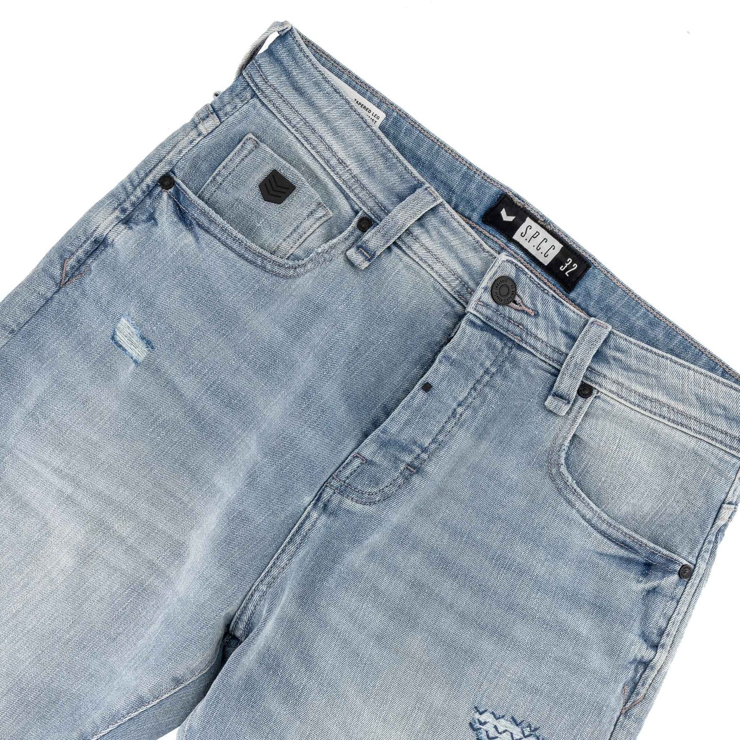 Typhoon Jeans - Bleach in a heavy bleach wash with tactical detailing and slanted side pockets.