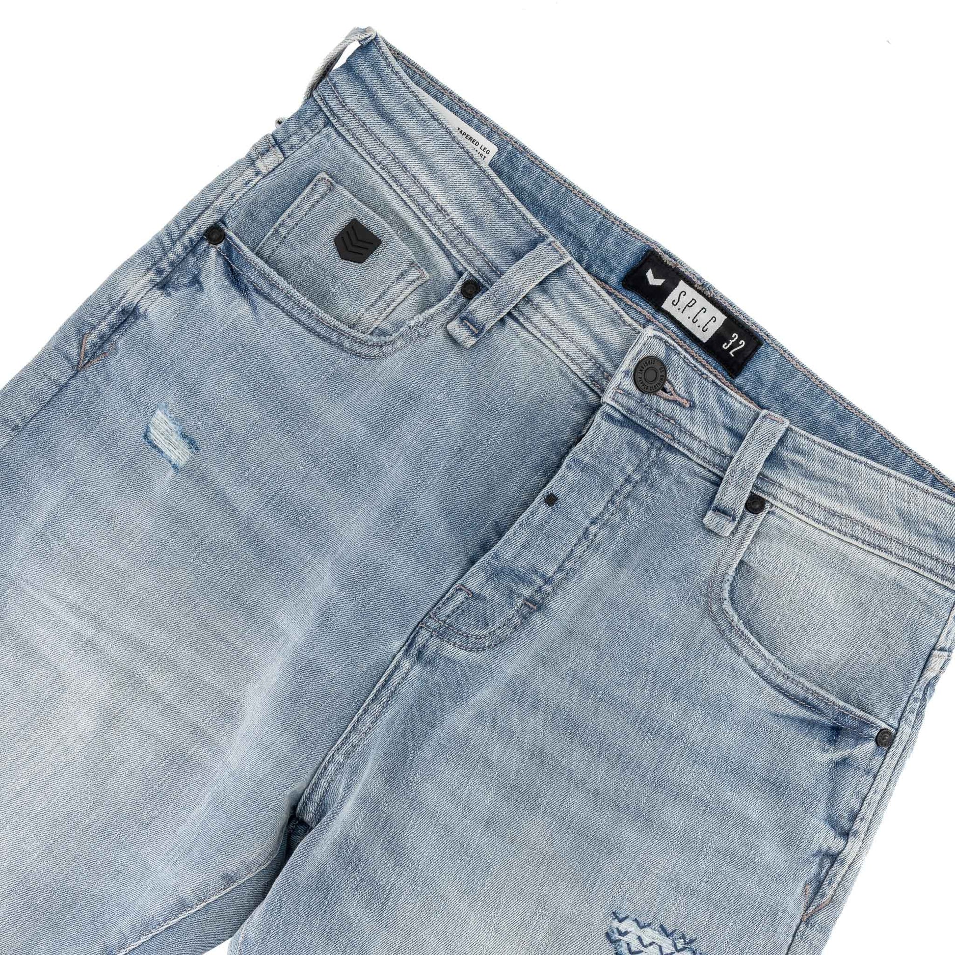 Typhoon Jeans - Bleach in a heavy bleach wash with tactical detailing and slanted side pockets.