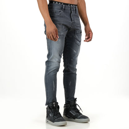 Distortion Jeans  - Washed Black