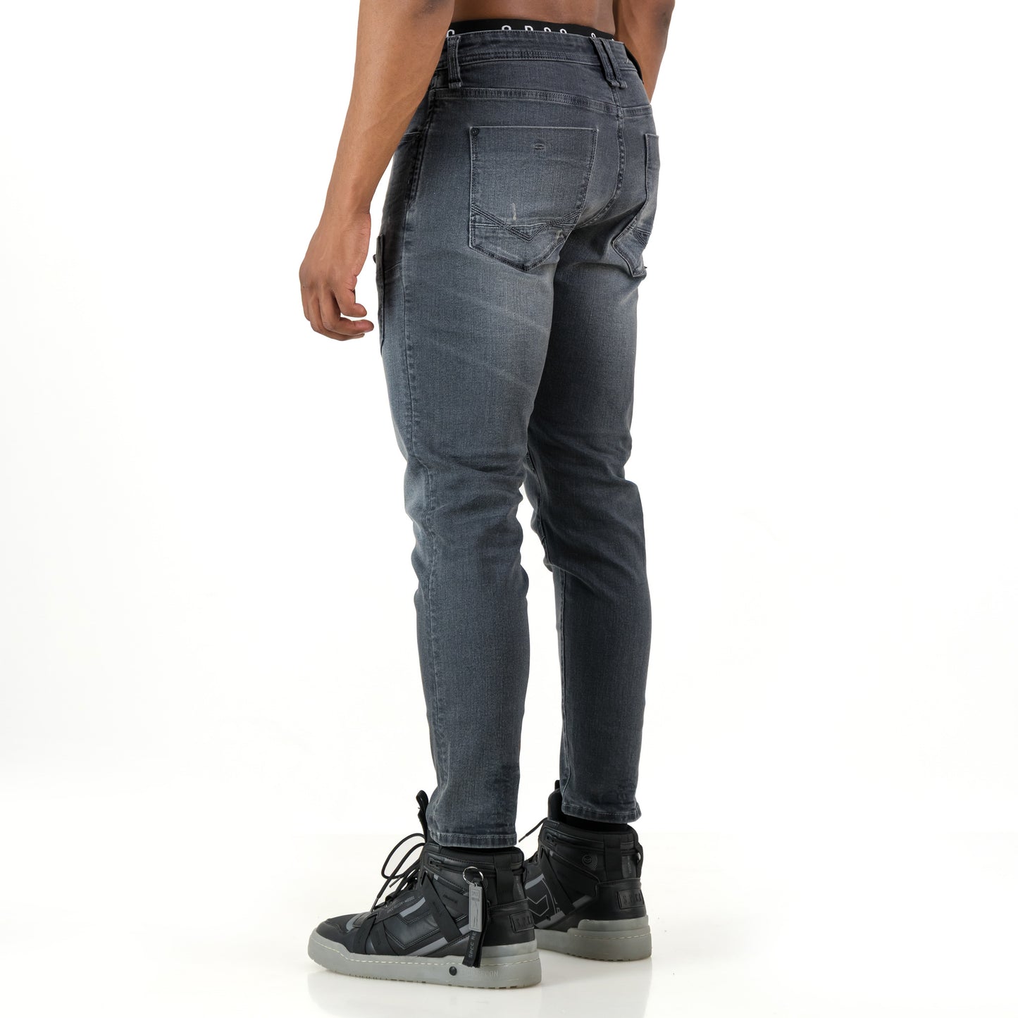 Distortion Jeans  - Washed Black