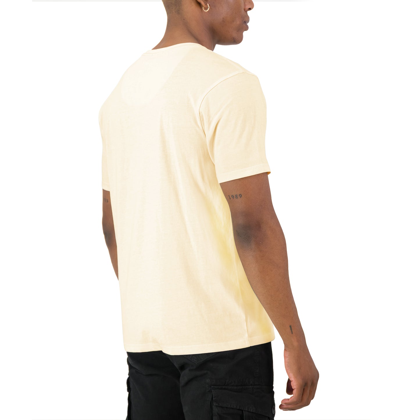 Romain Tee - Off White back view showcasing soft-touch single jersey and signature SPCC badge.