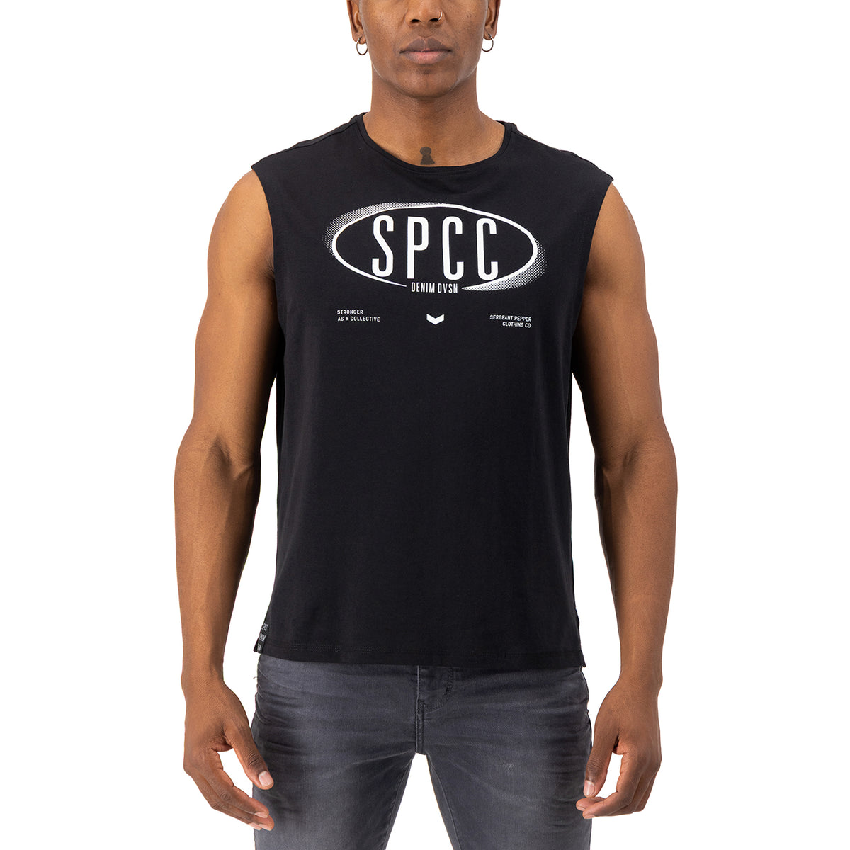 Enzo Sleeveless Tee  - Black